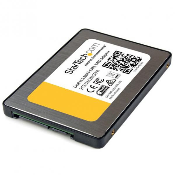SYNX4399357 StarTech.com Dual M.2 NGFF SATA Adapter with RAID - 2x M.2 SSDs to 2.5in SATA (6Gbps) RAID Adapter Converter with TRIM Support