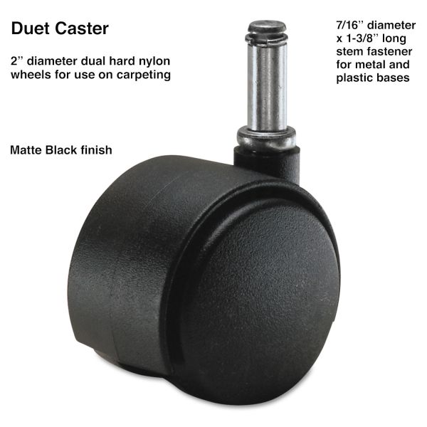 MAS64426 Master Caster Duet Dual Wheels, Nylon, C Stem, 110 lbs./Caster, 5/Set