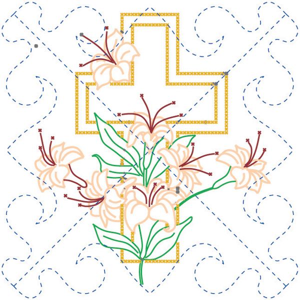 NOTM278991 Fairway Stamped Quilt Blocks