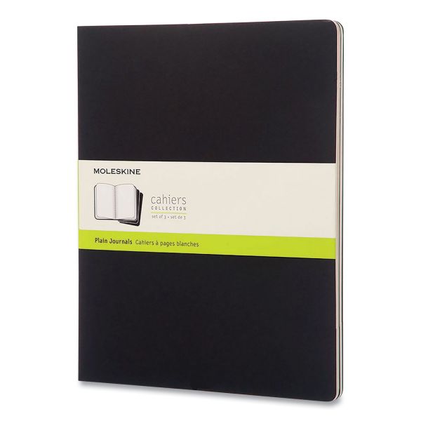 Moleskine Cahier Journal, 1 Subject, Unruled, Black Cover, 11 x 8.5, 60