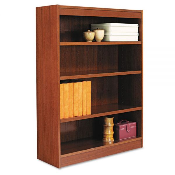 ALEBCS44836MC Alera Square Corner Wood Bookcase, Four-Shelf, 35-5/8w x 11-3/4d x 48h, Medium Cherry
