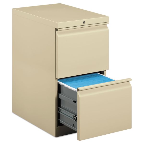 HON33823RL HON Efficiencies Mobile Pedestal File w/Two File Drawers, 22-7/8d, Putty