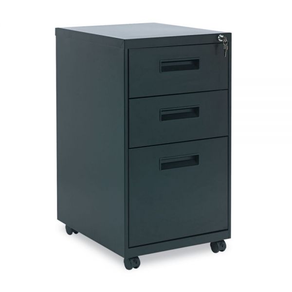 ALEPABBFBL Alera Three-Drawer Metal Pedestal File, 14 7/8w x 19-1/8d x 27-3/4h, Black
