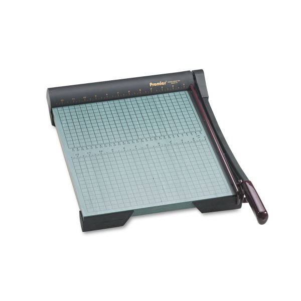 PREW15 Premier The Original Green Paper Trimmer, 20 Sheets, Wood Base, 13" x 17 1/2"