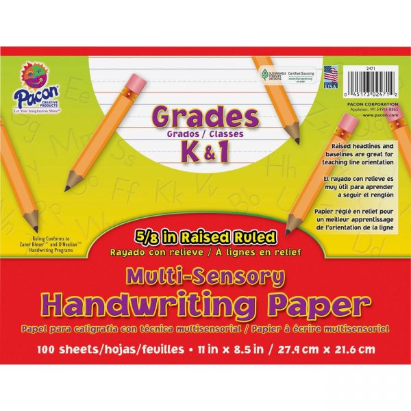 PAC2471 Pacon Multi-Sensory Raised Ruled Handwriting Paper