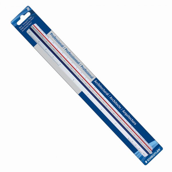 STD9871831BK Staedtler 12" Architect Triangular Scale