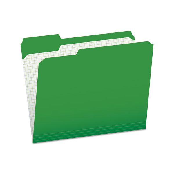 PFXR15213BGR Pendaflex Reinforced Top Tab File Folders, 1/3 Cut, Letter, Green, 100/Box