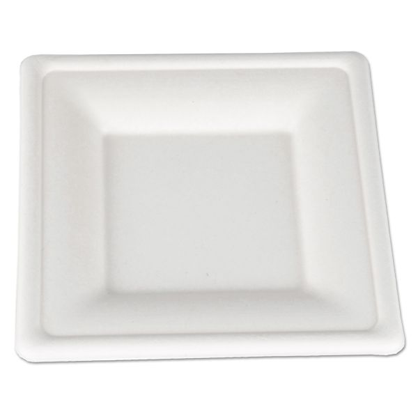 SCH18620 SCT ChampWare Molded Fiber Tableware, Square, 6 x 6, White, 500 per Carton