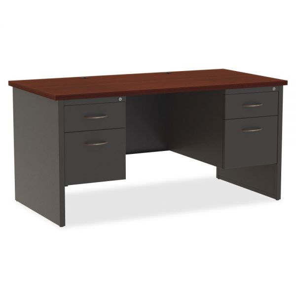 LLR79142 Lorell Commercial Double Pedestal Computer Desk