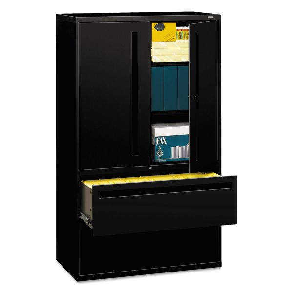 HON795LSP HON 700 Series Lateral File w/Storage Cabinet, 42w x 19-1/4d, Black
