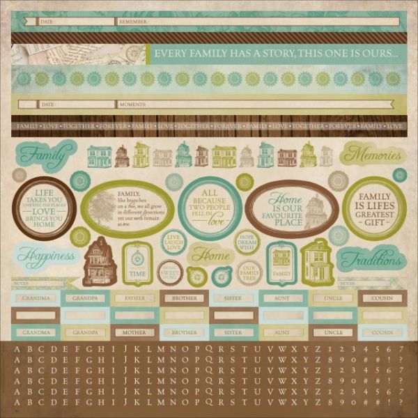 NOTM439329 Heirloom Cardstock Sticker Sheet 12"X12"