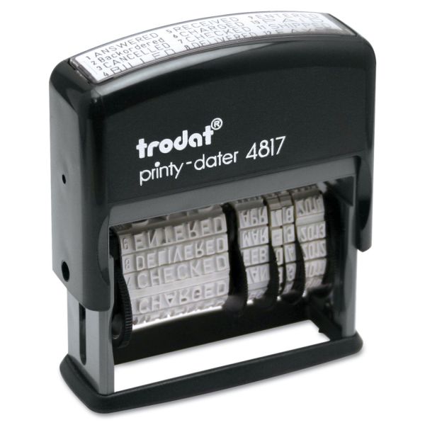 USSE4817 Trodat Trodat Economy 12-Message Stamp, Dater, Self-Inking, 2 x 3/8, Black