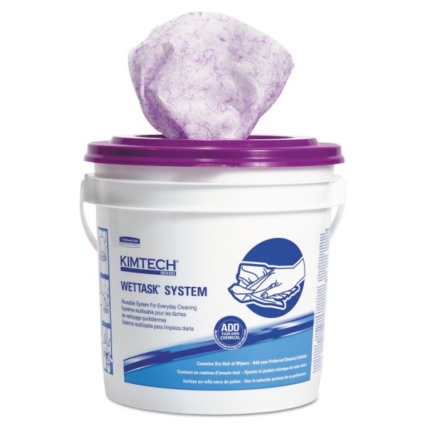 KCC36101 Kimtech* WETTASK Dual Performance Wipers, 12 x 12 1/2, White/Purple, 90/Roll, 6 Roll/Ctn