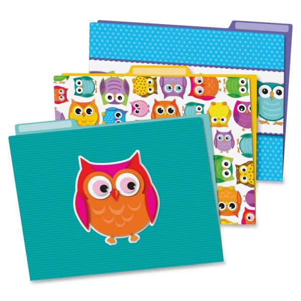 CDP136009 Carson-Dellosa Colorful Owls File Folders Set