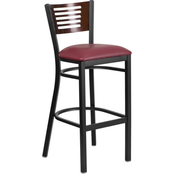 FHFXUDG6H1BWALBARBURVGG Flash Furniture HERCULES Series Decorative Slat Back Barstool