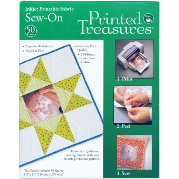 NOTM084221 Printed Treasures Sew-On Ink Jet Fabric Sheets 8.5"X11" Bulk