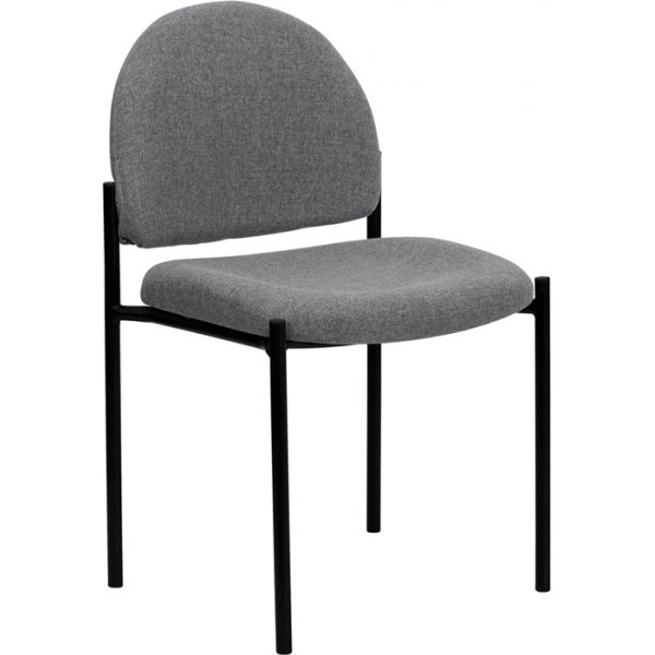 FHFBT5151GYGG Flash Furniture Gray Fabric Comfortable Stackable Steel Side Chair