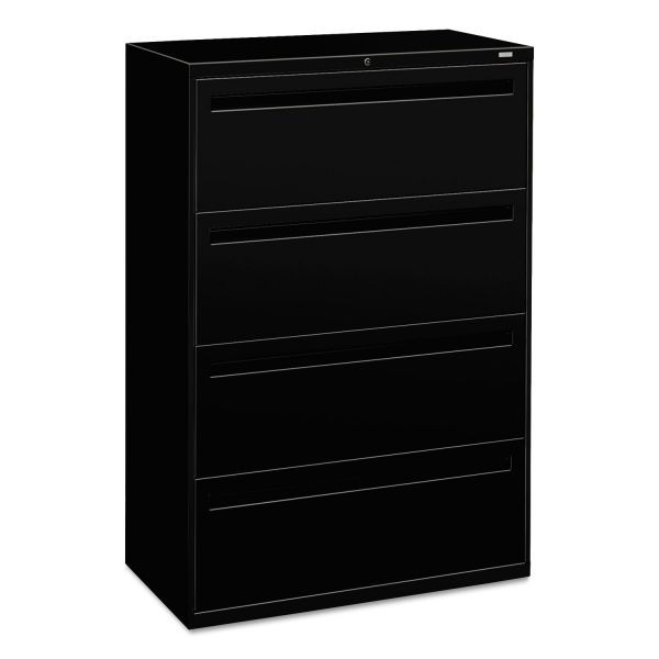 HON784LP HON 700 Series Four-Drawer Lateral File, 36w x 19-1/4d, Black