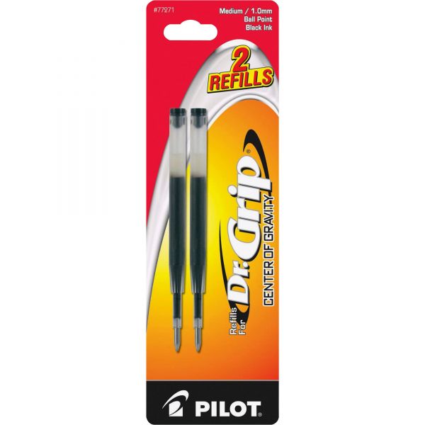 PIL77271 Pilot Refill for Dr. Grip Center Of Gravity Pen, Medium, Black Ink, 2/Pack