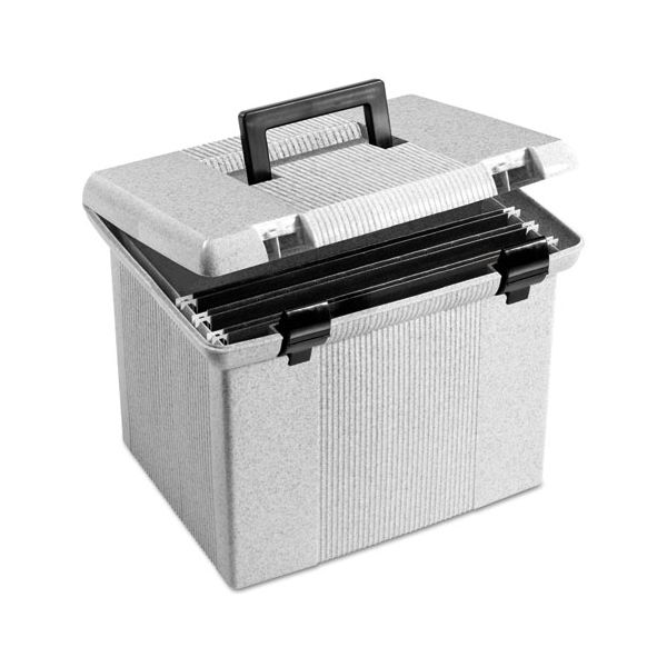 PFX41747 Pendaflex Portable File Boxes, Letter, Plastic, 13 7/8 x 14 x 11 1/8, Granite