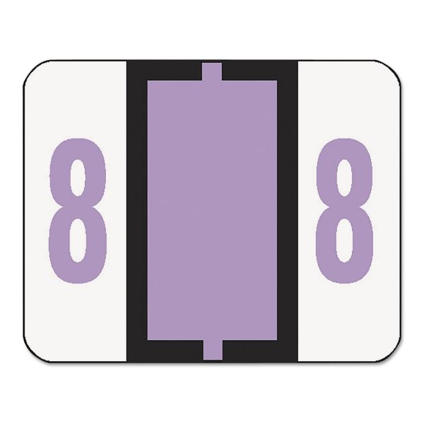 SMD67378 Smead Single Digit End Tab Labels, Number 8, Lavender, 500/Roll