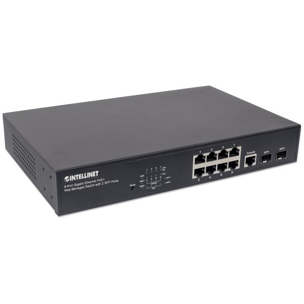 SYNX4418992 Intellinet 8-Port Gigabit Ethernet PoE+ Web-Managed Switch with 2 SFP Ports