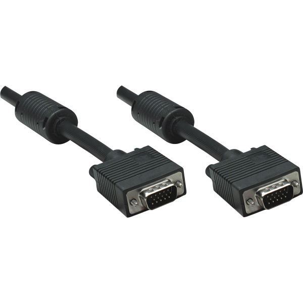 SYNX3744483 Manhattan SVGA Monitor Cable with Ferrite Cores, 6', Black