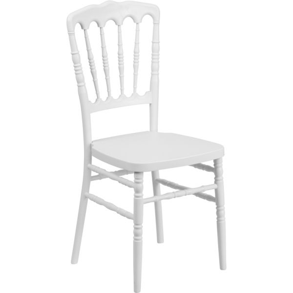 FHFLEL8WHGG Flash Furniture White Resin Napoleon Chair