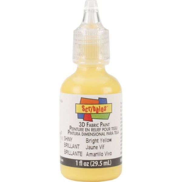 NOTM133192 Scribbles Bright Yellow 3D Fabric Paint