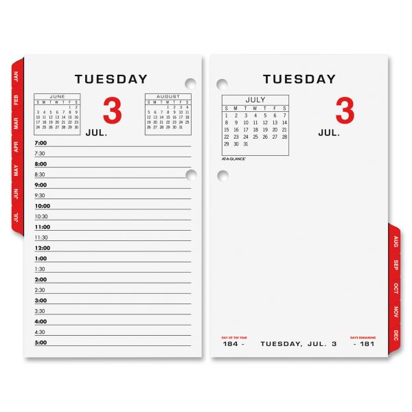 AAGE01750 AT-A-GLANCE Two-Color Desk Calendar Refill, 3 1/2 x 6, 2019