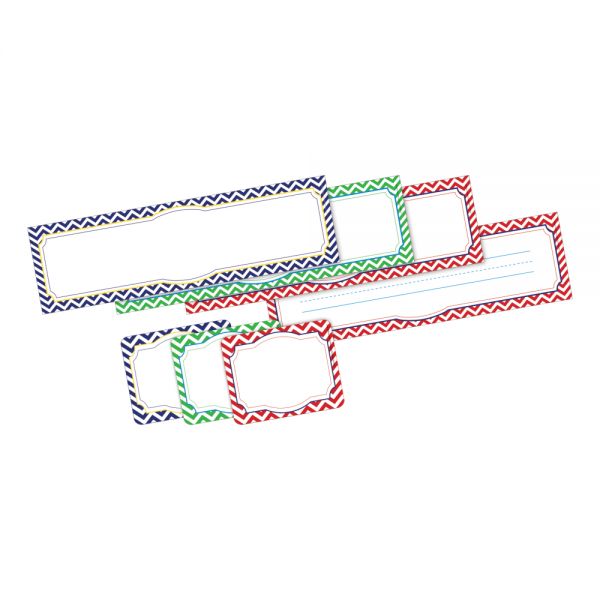 Barker Creek Name Tag & Name Plate Set, Chevron Nautical | OfficeSupply.com