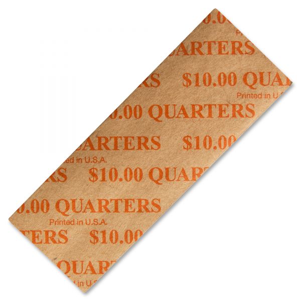 PMC53025 PM Company Tubular Coin Wrappers, Quarters, $10, Pop-Open Wrappers, 1000/Pack
