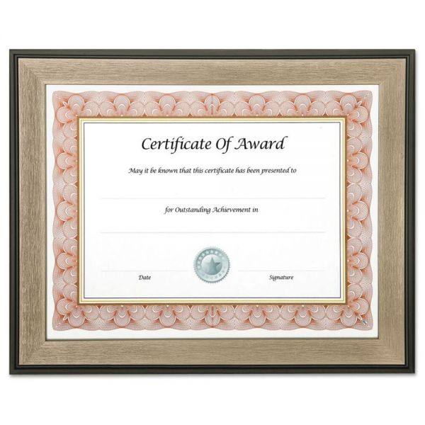 NUD15150 NuDell Director Series Document and Photo Frame, 11 x 14, Black/Pewter Frame