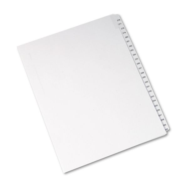 AVE82194 Avery Allstate-Style Legal Exhibit Side Tab Dividers, 25-Tab, 276-300, Letter, White