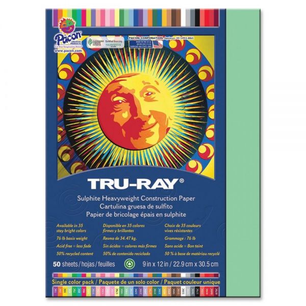 PAC103015 Tru-Ray Sulphite Green Construction Paper