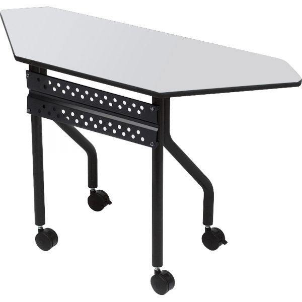 ICE68077 Iceberg OfficeWorks Mobile Training Table, Trapezoid, 48w x 18d x 29h, Gray/Charcoal