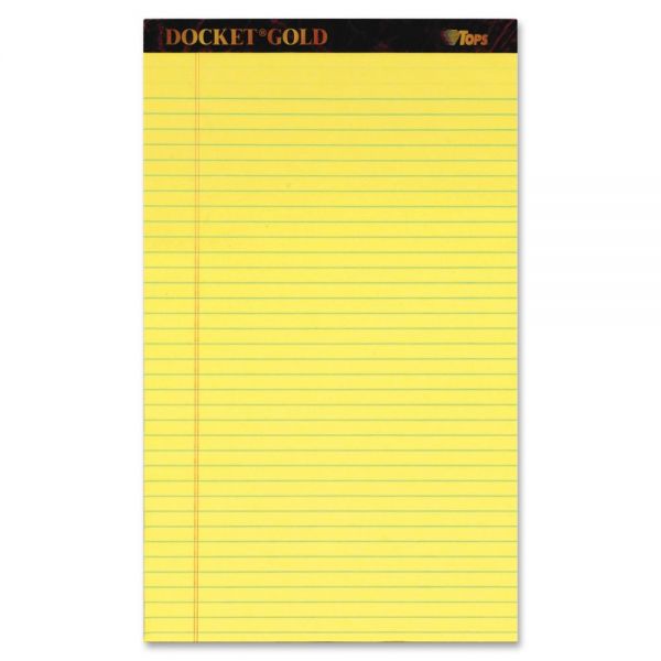 TOP63986 TOPS Docket Gold Legal Rule Canary Writing Tablet - Legal