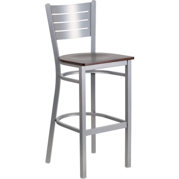 FHFXUDG60402BARWALWGG Flash Furniture HERCULES Series Slat Back Barstool