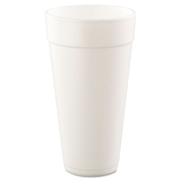 DCC24J24 Dart Drink Foam Cups, Hot/Cold, 24oz, White, 500/Carton