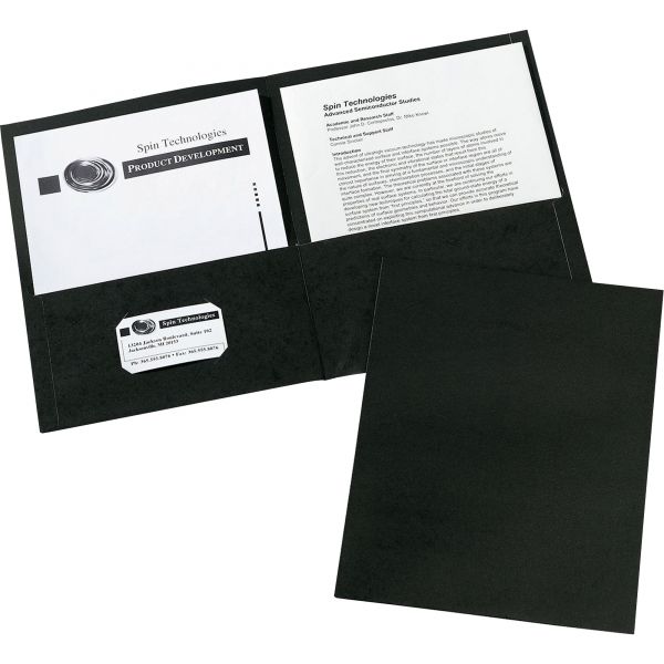 AVE47988 Avery Two-Pocket Folder, 40-Sheet Capacity, Black, 25/Box