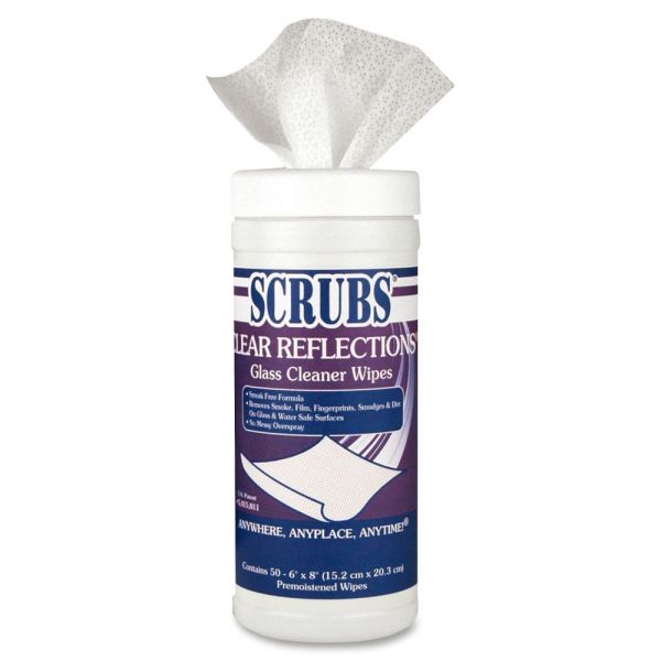 ITW98556 Scrubs Clear Reflections Glass Cleaner Wipes