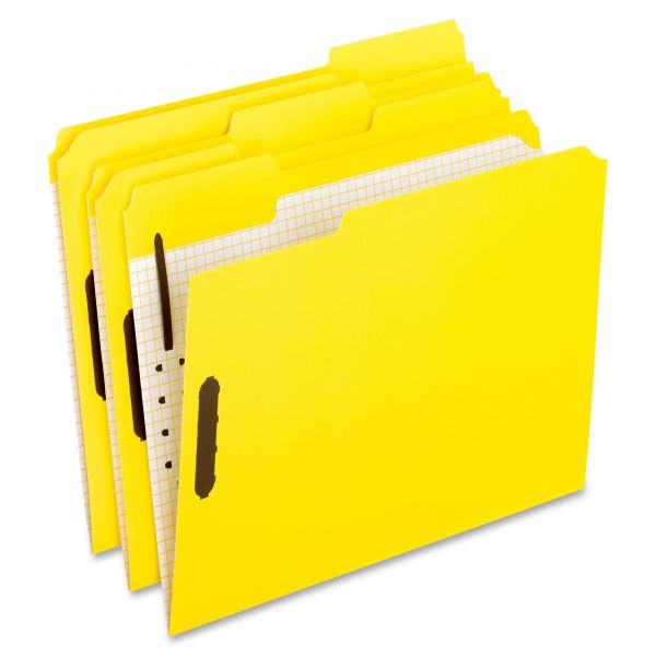 PFX21309 Pendaflex Colored Folders With Embossed Fasteners, 1/3 Cut, Letter, Yellow, 50/Box