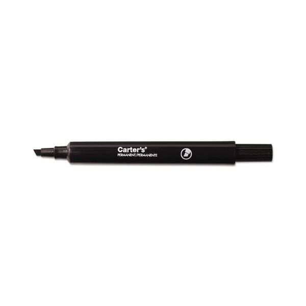 AVE27178 Carter's Large Desk Style Permanent Marker Chisel Tip, Black, Dozen