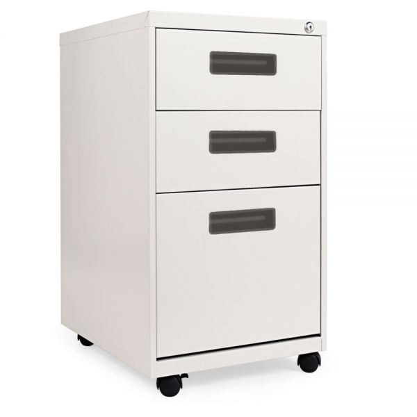 ALEPABBFLG Alera Three-Drawer Metal Pedestal File, 14 7/8w x 19-1/8d x 27-3/4h, Light Gray