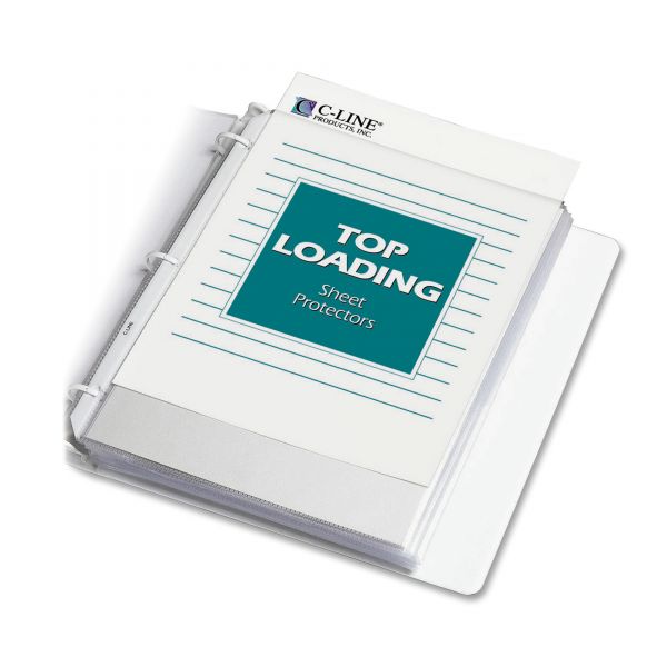 CLI62017 C-Line Top Loading Poly Sheet Protector, Letter, Economy Weight, Reduced Glare, Clear, 100/Box