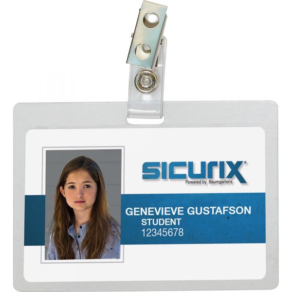 BAU62916 SICURIX Self-laminating Badge Holder with Clip