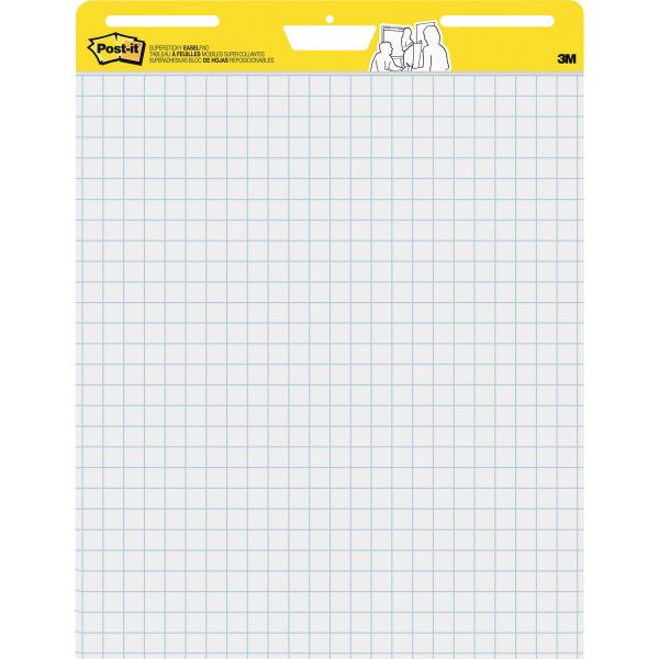 MMM560 Post-it Easel Pads Self Stick Easel Pads, Quadrille, 25 x 30, White, 2 30 Sheet Pads/Carton