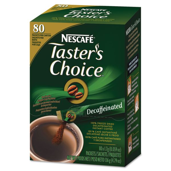 NES66488 Nescafé Taster's Choice Stick Pack, Decaf, .06oz, 80/Box