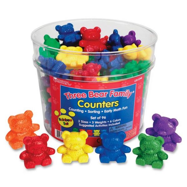 LRNLER0744 Three Bear Family Bear Family Counters Rainbow Set