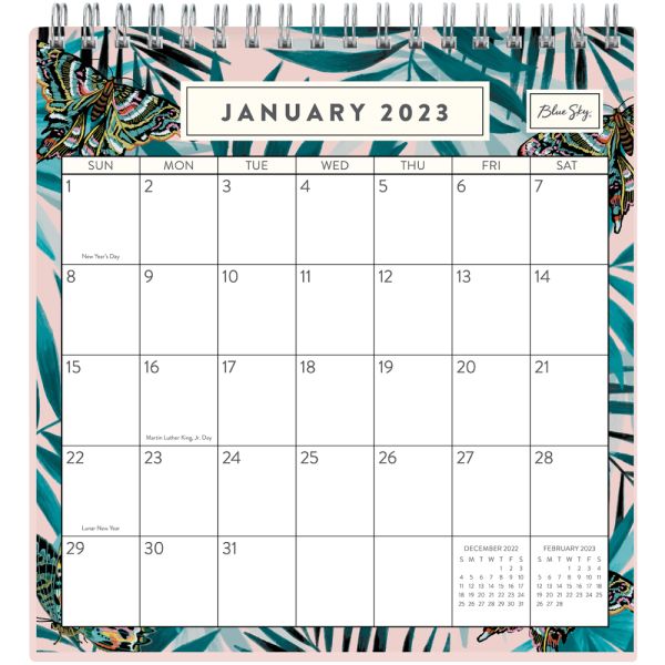 Blue Sky Monthly Desk Calendar With Stand 6 1 16 X 6 3 8 Paradise 